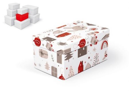 Krabice dárková vánoční B-V007-C 20x12x10cm
