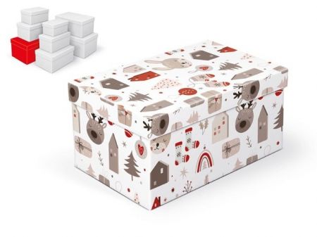Krabice dárková vánoční B-V007-G 28x18x14cm