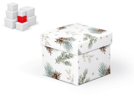 Krabice dárková vánoční C-V006-B 10x10x9cm