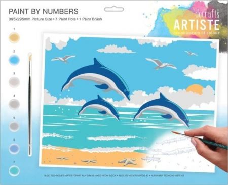 Malování podle čísel DOA 550703 - Leaping Dolphins