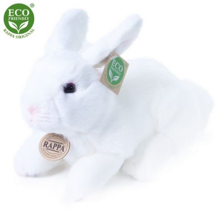 Plyšový králík bílý ležící 23cm