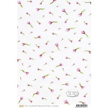 Papír A4, Pink tulips, 170g - jednostranný