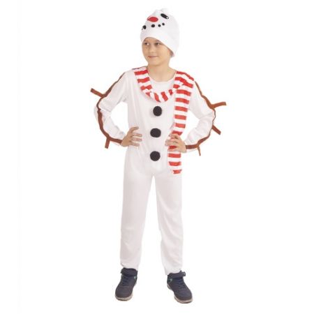 Dětský kostým sněhulák s čepicí a šálou (M)