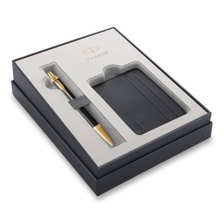 Parker IM Premium Black GT kuličková tužka, dárková kazeta s pouzdrem na karty