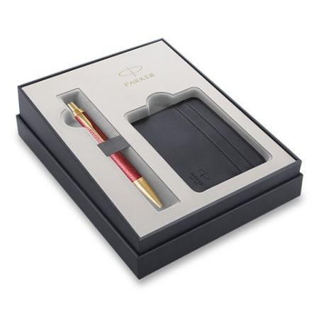Parker IM Premium Red GT kuličková tužka, dárková kazeta s pouzdrem na karty