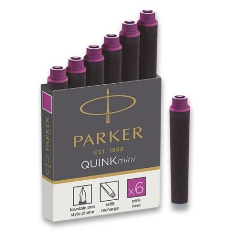 Inkoustové bombičky Parker ROYAL MINI růžové 6ks (do plnicích-plnících per PARKER)