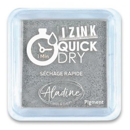Razítkovací polštářek Aladine Izink Quick Dry - stříbrná