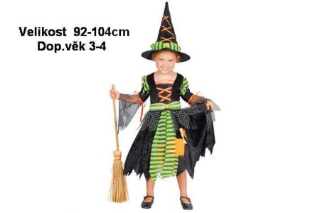 Šaty na karneval - Čarodějka, 92-104cm