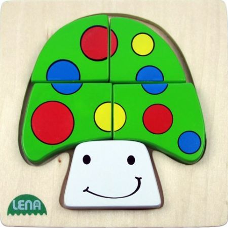 LENA-Dřevěné puzzle,houba