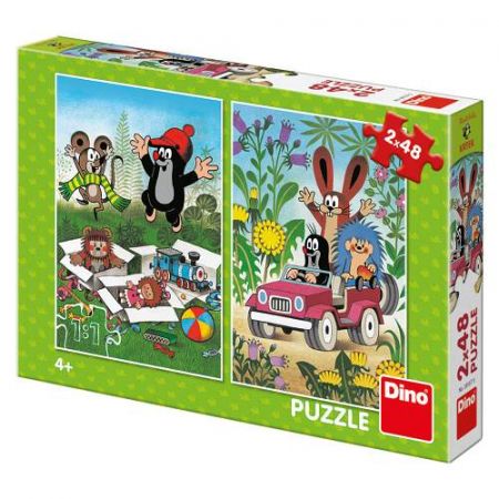 DINO - Puzzle Krtek se raduje 2x48 dílků 18x26cm