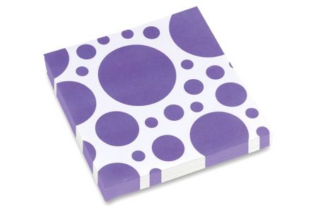 Papírové ubrousky, Solid Color Dots, fialové, 20ks