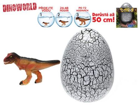 Dinosaurus líhnoucí a rostoucí v šedém vajíčku MEGA 20cm