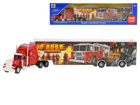Kamion hasiči 35cm volný chod v krabičce