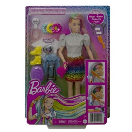 Barbie - Leopardí panenka s duhovými vlasy