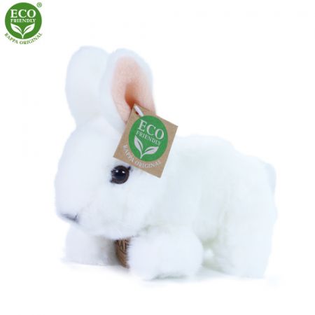 Plyšový králík bílý ležící 16 cm