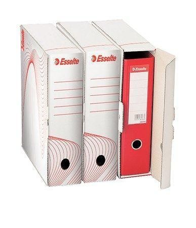 Archivační krabice na pořadač &quot;Standard&quot;, bílá, 97mm, A4, recyklovaný karton, ESSELTE