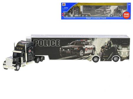Kamion policie 35cm kov na volný chod v krabičce