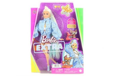 Barbie Extra - vzorovaná modrá sukně s bundou HHN08