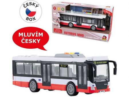 Autobus na setrvačník, mluví česky, hlásí zastávky, CZ design