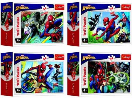 Minipuzzle 54 dílků Spidermanův čas, 4 druhy