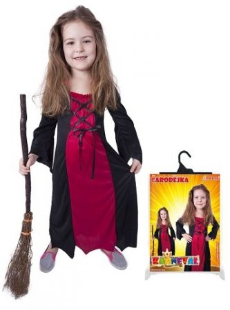 Dětský kostým bordó čarodějnice/Halloween (S) e-obal
