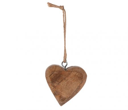 Dekorace k zavěšení dřevěná - 6cm srdce