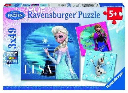 Puzzle Disney Ledové království: Elsa, Anna &amp; Olaf, 3x49 díl