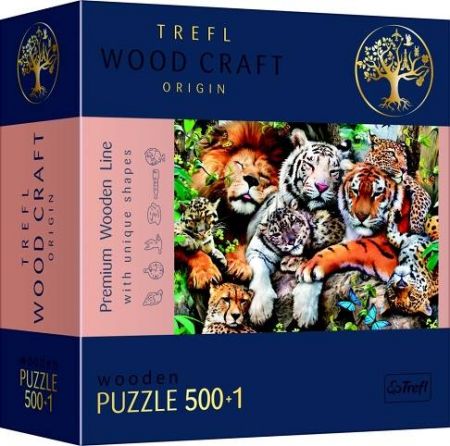Puzzle dřevěné Divoké kočky v džungli 501 dílků