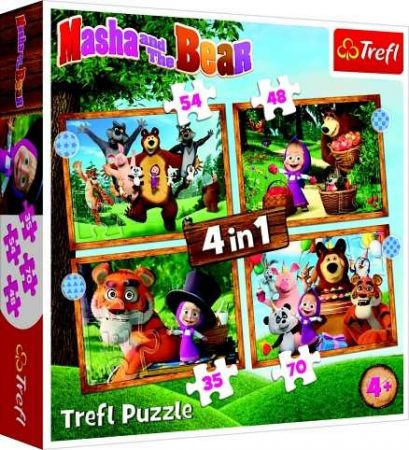 Puzzle 4v1 Máša a medvěd