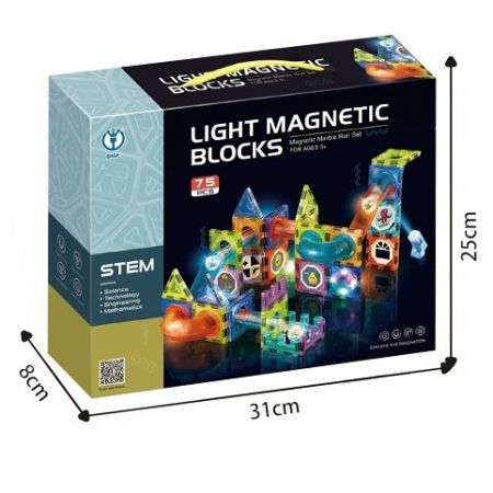 Stavebnice magnetická se světlem 75 ks