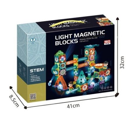 Stavebnice magnetická se světlem 150 ks
