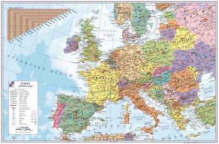 Podložka na stůl mapa Evropy 60x40cm