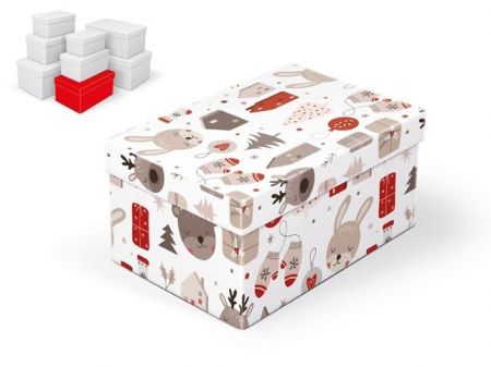 Krabice dárková vánoční B-V007-E 24x16x12cm
