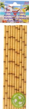 Slámky koktejlové bambus 22cm 10ks hnědé