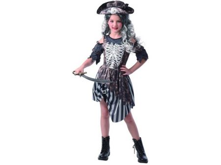 Šaty na karneval - zombie pirátka, 110 - 120 cm