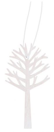 Strom dřevěný na zavěšení 10 cm, bílý