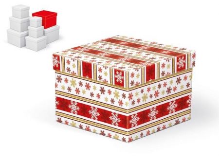 Krabice dárková vánoční C-V003-F 18x18x13cm