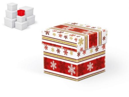 Krabice dárková vánoční C-V003-A  8x8x8cm