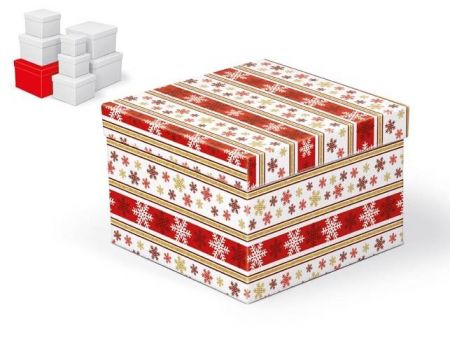 Krabice dárková vánoční C-V003-G 20x20x14cm