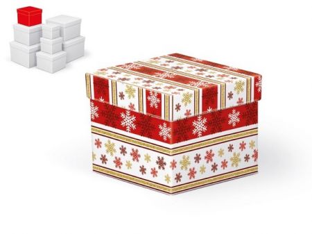 Krabice dárková vánoční C-V003-C 12x12x10cm