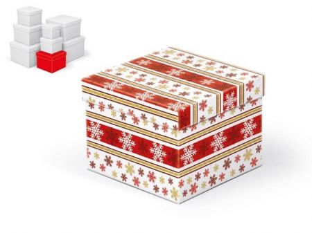 Krabice dárková vánoční C-V003-D 14x14x11cm