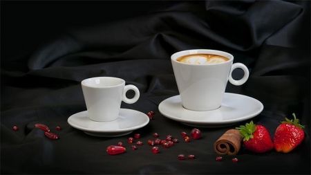 Espresso šálek + podšálek &quot;Coffe Time&quot;, 70 ml, 6ks, bílý