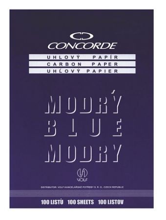 Uhlový papír CONCORDE A4, 100 listů, modrá