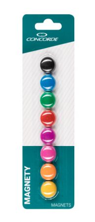Magnety CONCORDE barevné 20mm, 8 ks, blistr
