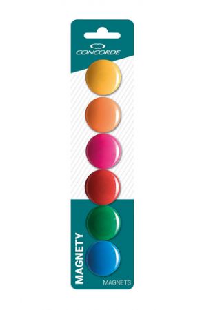 Magnety CONCORDE barevné 30mm, 6 ks, blistr
