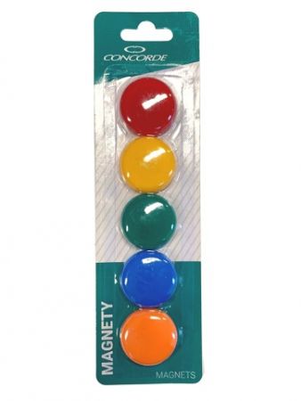 Magnety CONCORDE barevné 35mm, 5 ks, blistr