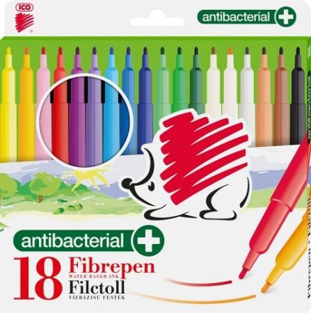 Popisovače ICO antibakteriální, sada 18ks