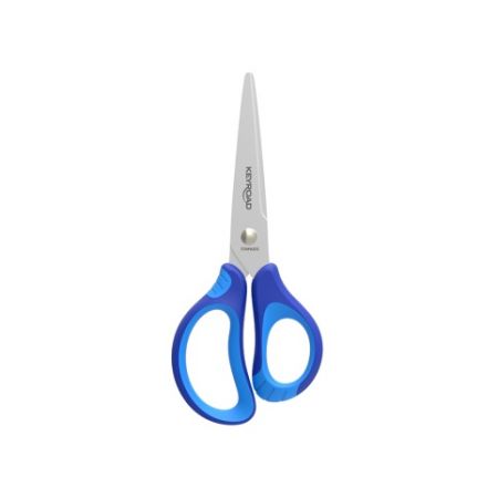 Školní nůžky KEYROAD Soft, 15cm, modré