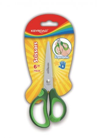 Školní nůžky KEYROAD Soft, 15cm, blistr, asort