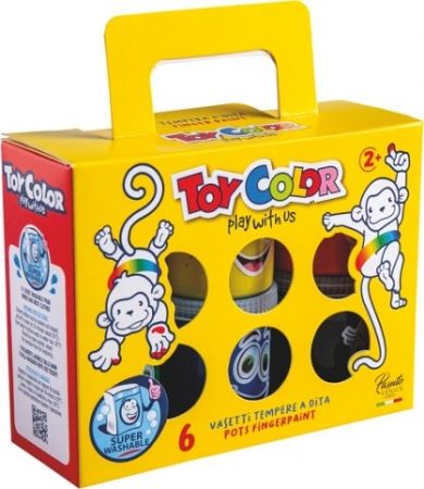 Prstové barvy KORAL Toy Color 6 barev 80ml